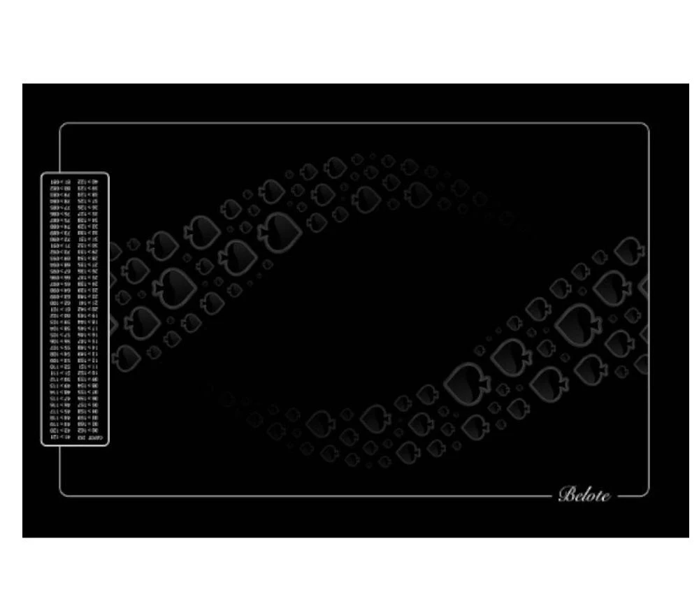Tapis De Cartes Belote 40 X 60 Cm Grille Point 4 Joueurs Noir – Image 2