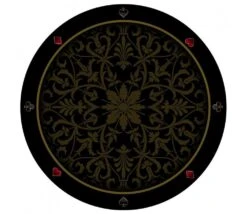 Tapis De Cartes Rond 100 Cm Noir Arabesques
