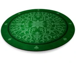 Tapis De Cartes Rond 60 Cm Vert Arabesques