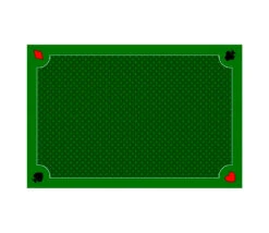 Tapis Jeu 40 X 60 Cm Vert Classique 4 Coins : Pique Coeur Trèfle Carreau
