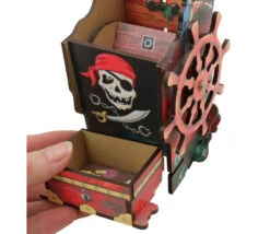 Tour Lanceur De Dés Pirate 14 Cm En Bois