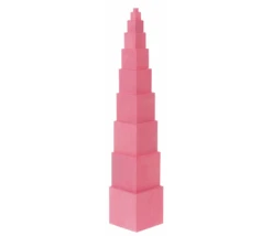 Tour Rose Montessori - 10 Cubes En Bois