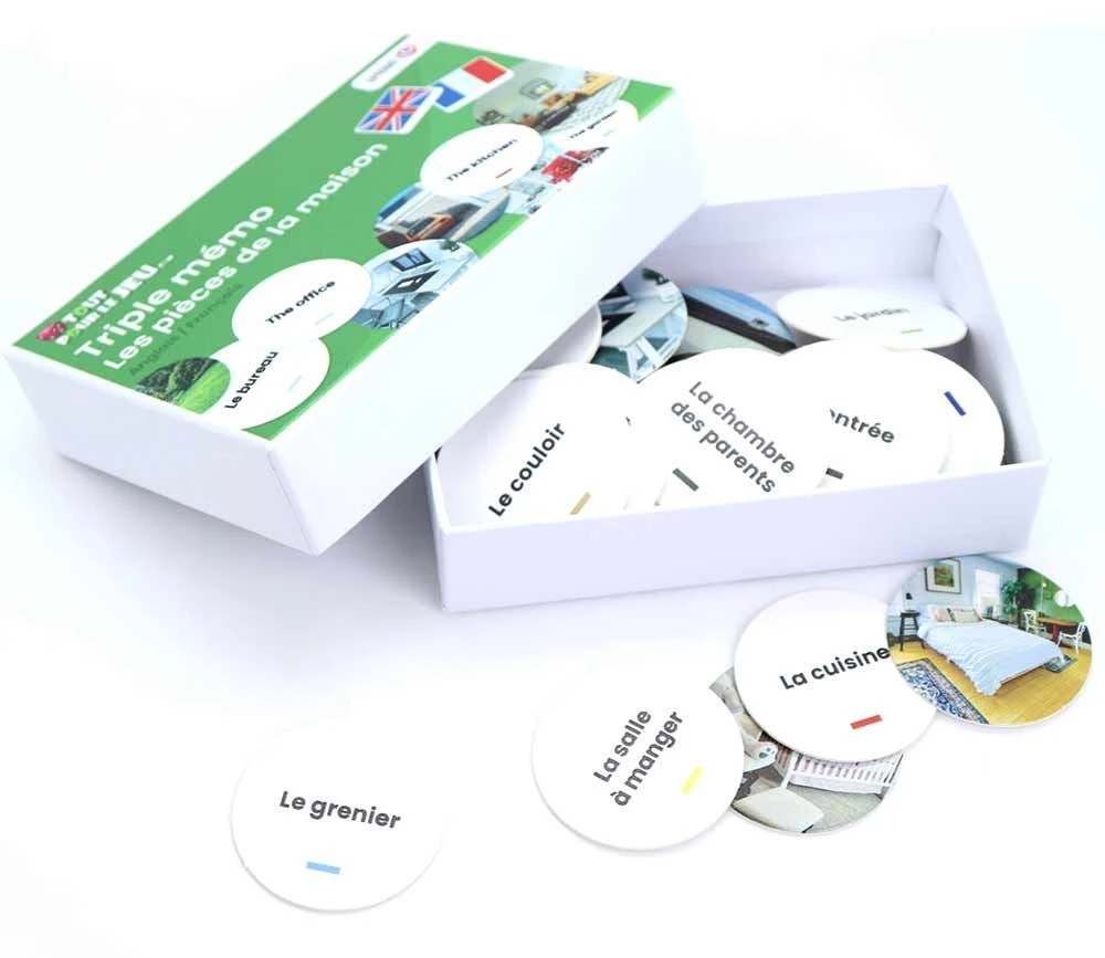 Triple Mémo Pièces De La Maison Français Anglais – Image 4