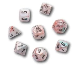 8 Dés Multi-faces Nacrés Bleu Rose Lab Dice 6 Chessex